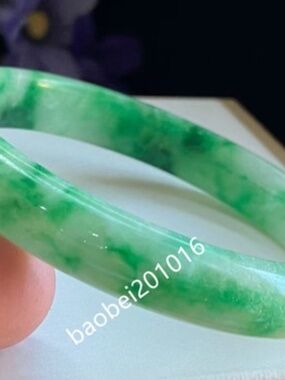 55mm Certified (Grade A)Myanmar Natural Emerald Green Jadeite Jade Bangle